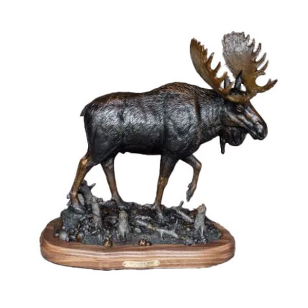 “Riverbank Boss” Bronze Moose Sculpture