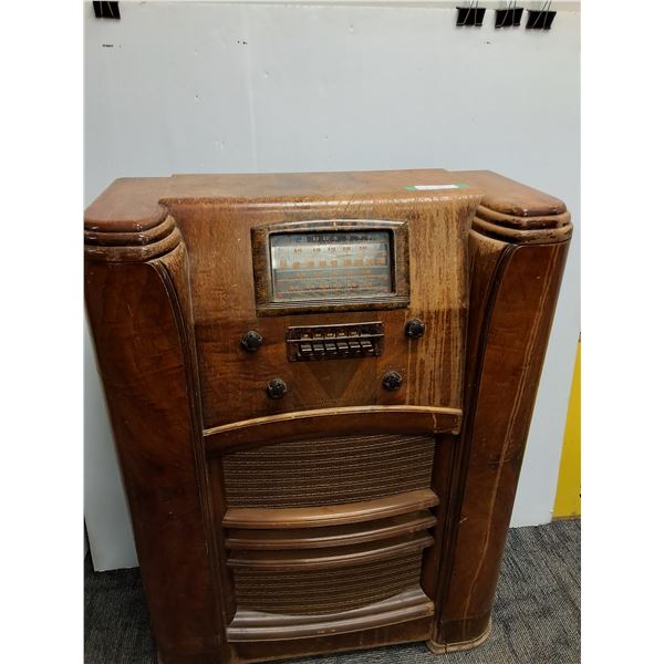 # Antique Westinghouse Radio Cabinet w/Bakelite Controls - As Is, Some Wear - 39"t x 30"w x 13"d -