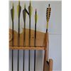 Image 4 : # Wooden Wall Mount Archery Arrow & Bow Rack w/ Locking Storage w/Arrows - 30" x 7.5" x 28" - CANNOT