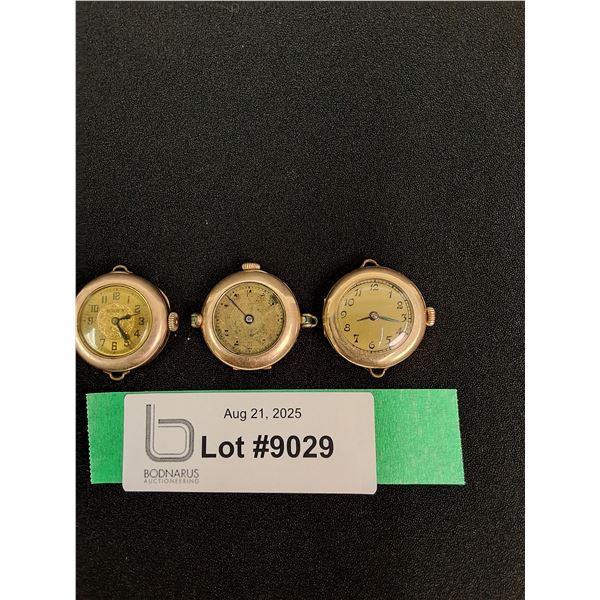(3) Small Pocket Waist Watches (One Worn) - Gold Filled Inset in Case Front