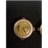 Image 2 : (3) Small Pocket Waist Watches (One Worn) - Gold Filled Inset in Case Front