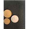 Image 3 : (2) Franc & Half Franc Coins & (5) Pence Coins - Assorted