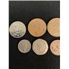 Image 4 : (2) Franc & Half Franc Coins & (5) Pence Coins - Assorted
