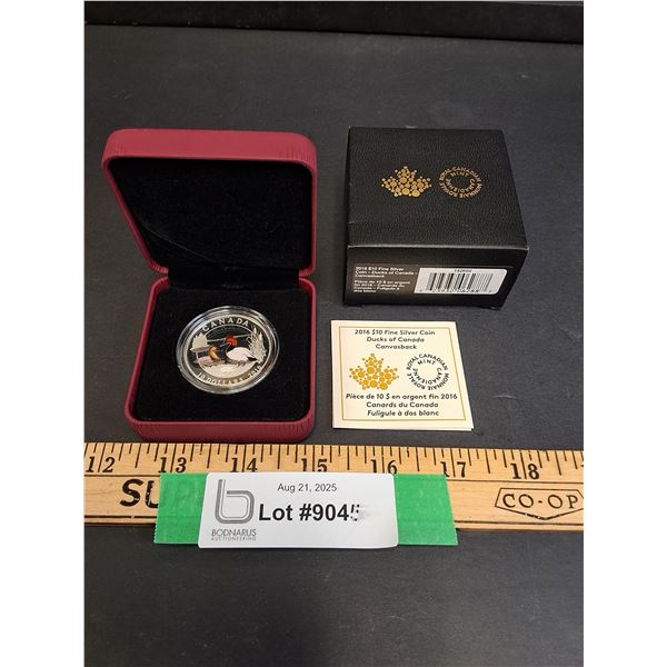 Royal Canadian Mint 2016 $10 Fine Silver Coin - Ducks of Canada Edition w/ Certificate & Case