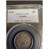 Image 5 : PCGS  AU50 Graded Canadian 1858 Twenty Cent Coin