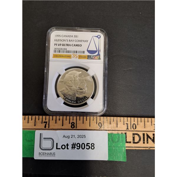 PF69 Graded Canadian 1995 $1 Ultra Cameo Hudson's Bay Coin