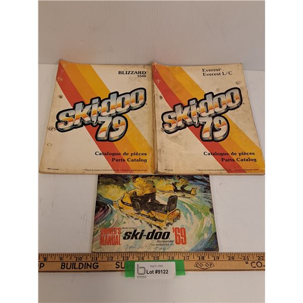 Vintage Skidoo 1979 Parts Catalogs & Skidoo Owner's Manual 1969