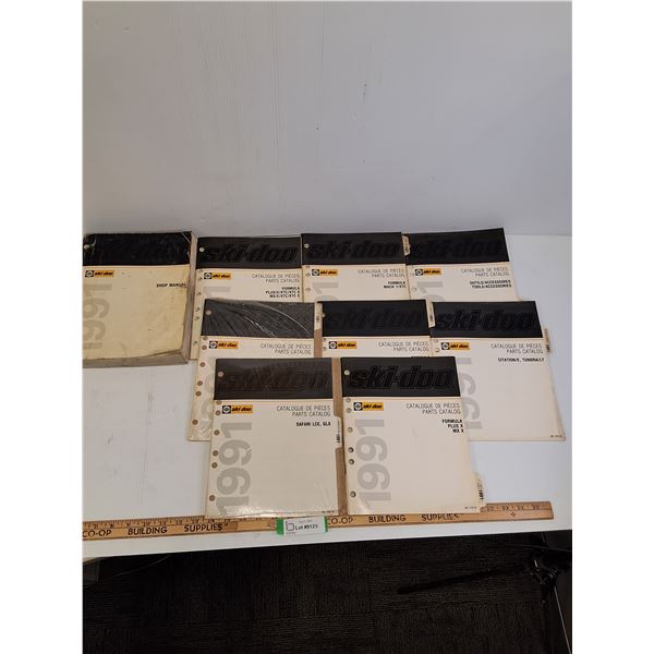 (9) Skidoo Shop Manuals & Parts Catalogs - 1991