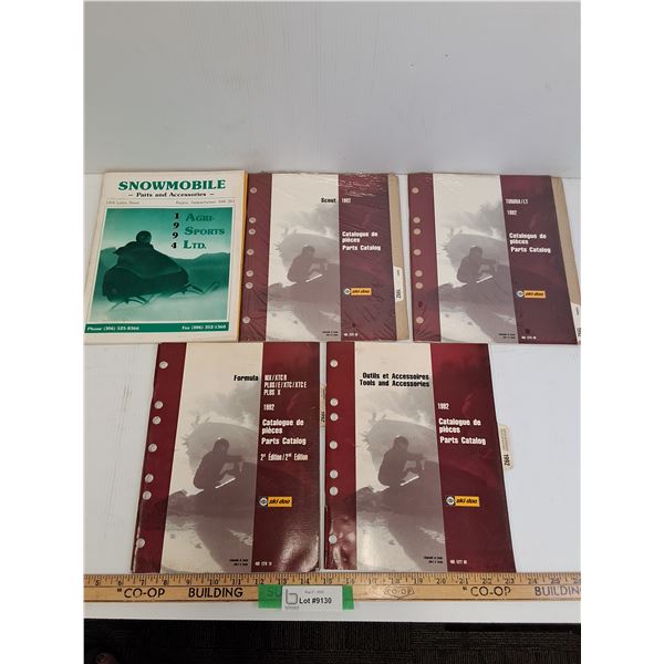 (5) Skidoo Part Catalogs - 1992 & 1994