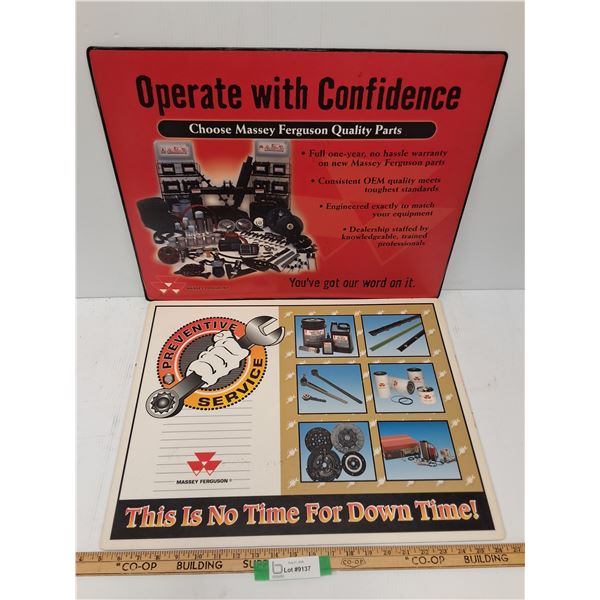 (2) Massey Ferguson  Service Advertisements - 22" x 17"
