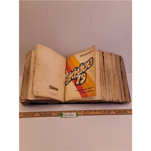 Skidoo Parts Catalogs on Metal Stand - 1979-1980's Editons