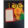 Image 2 : Vintage Miller Studios Chalkware Owl Wall Hanging Notepad/Grocery List w/Pencil Holder - 7" x 7"