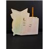 Image 4 : Vintage Miller Studios Chalkware Owl Wall Hanging Notepad/Grocery List w/Pencil Holder - 7" x 7"