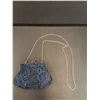 Image 5 : Vintage Blue Art Deco Pattern Beaded Women's Hand Purse - 7" x 5"