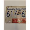 Image 2 : British Columbia Motorcycle License Plate - 1994 Sticker