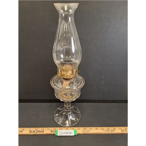 Antique Queen Anne No.2 Style Kerosene/Oil Lamp w/Hurricane Shade - 18" Tall x 5.5 Wide