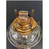 Image 2 : Antique Queen Anne No.2 Style Kerosene/Oil Lamp w/Hurricane Shade - 18" Tall x 5.5 Wide