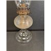 Image 2 : Antique Beehive Pattern Kerosene/Oil Lamp & Hurricane Glass Shade - 17" x 6"