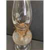 Image 6 : Antique Beehive Pattern Kerosene/Oil Lamp & Hurricane Glass Shade - 17" x 6"