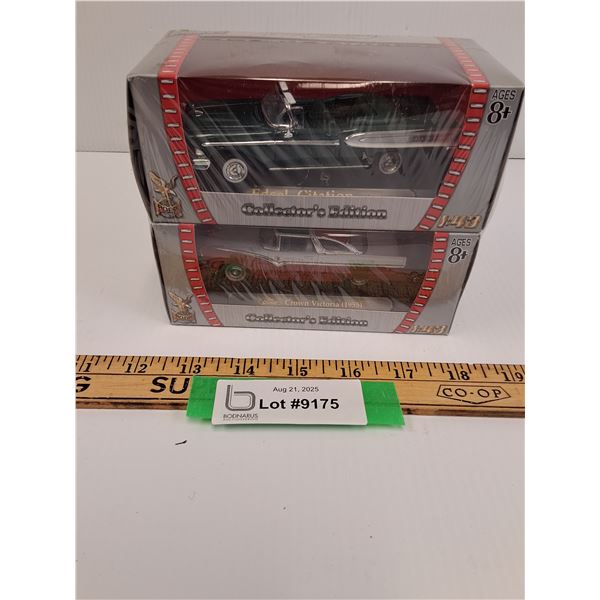 (2) Die Cast Vehicle Models: Crown Victoria & Edsel Citation - Sealed - 1:43 Scale