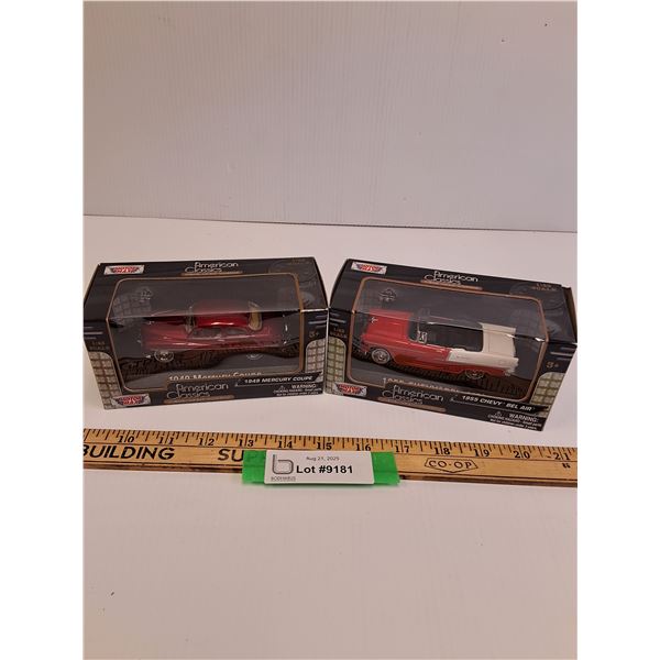 (2) Die Cast Vehicle Models: 1949 Mercury & 1955 Chevy Bel-Air - 1:43 Scale