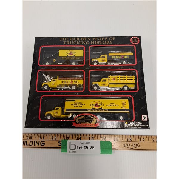 Pennzoil Die Cast Truck/Semi Truck Model Collection in Box - 1:87 Scale