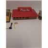 Image 4 : (4) Model Train Village Buildings: Pizza Hut, Esso, Toys & Hobbies, and House