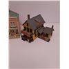 Image 4 : (5) Model Train Village Buildings: Church, School, General Store, Hardware Store, House