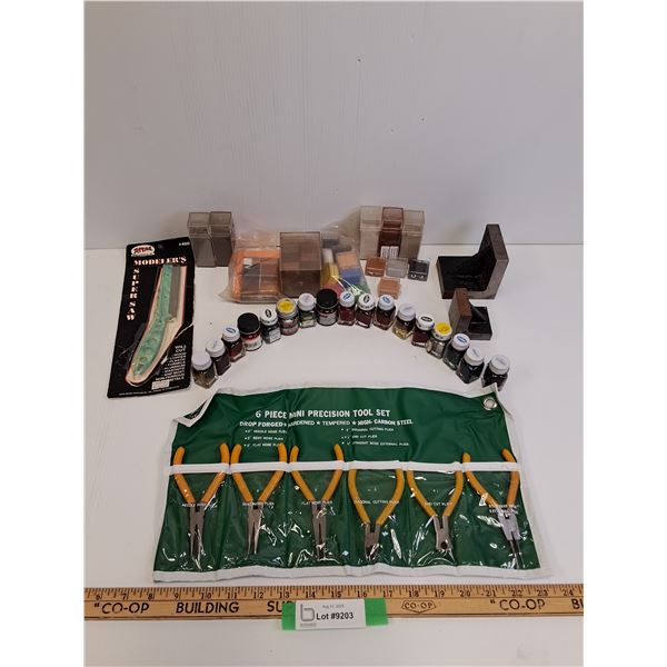 Hobby Set: Paint, 6-Piece Mini Precision Tool Set, Model Saw, (2) Tool Tap & Reamers
