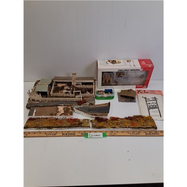 Model Train Diorama Model Lot: Custom Livestock Scene, HO Track Side Tower Builiding ,Wood Power Pol