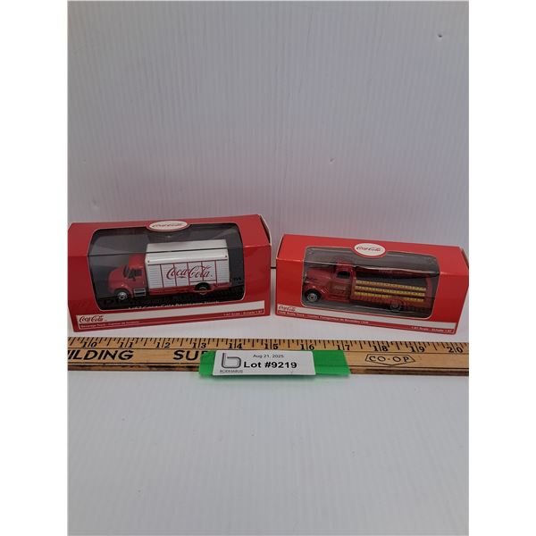 (2) Coca Cola Die Cast Model Delivery Trucks - 1:87 Scale