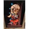 Image 2 : (2) Black Velvet Paintings of Children Praying (Girl & Boy) in Wood Frames - 15" x 21" Each