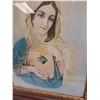 Image 3 : # Religious Immaculate Heart of Mother Mary Print in Wood Frame - 21" x 25"