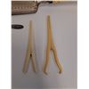 Image 2 : Vintage Vanity Lot: Glove Stretchers (2) French Ivory, Eyelash Brush, Crumb Pan w/French Ivory Handl
