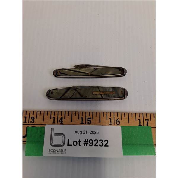 Green Mother of Pearl Pocket Knife Set - Made in England