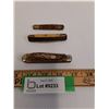 Image 1 : (3) Pocket Knives: Antler, Bone & Wood Handles - Assorted Sizes