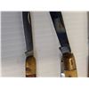 Image 4 : (3) Pocket Knives: Antler, Bone & Wood Handles - Assorted Sizes