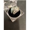Image 2 : ^ Parklane "Hot To Trot" Blue & Clear Crystal Horse Ring - Size 10 - w/Case