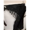 Image 4 : Western Black Leather Ladies Riding Chaps - Size M-L