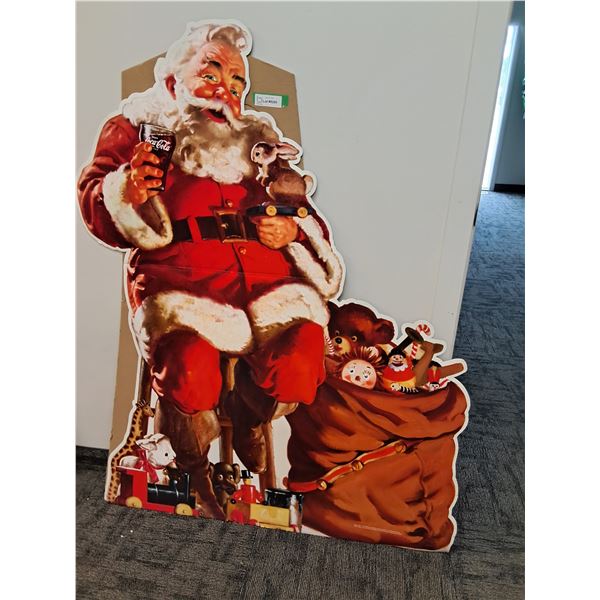 # Coca Cola Santa Advertisement Cardboard Cut-Out - 57" x 46" - PICK UP