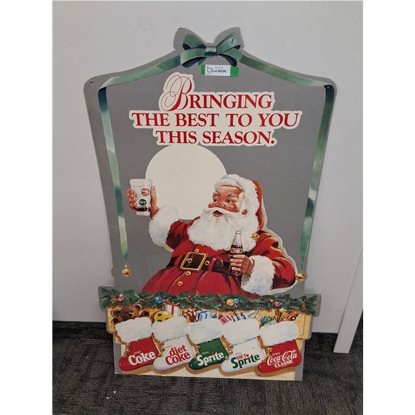 #Coca Cola Santa Advertisement Cardboard Cut-out- 48" x 32" - PICK UP