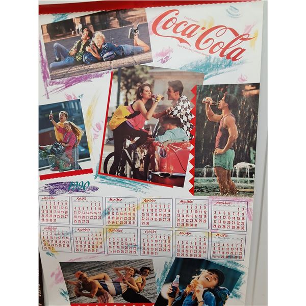 (5) Retro 1980's-90's Coca Cola Calendar Posters