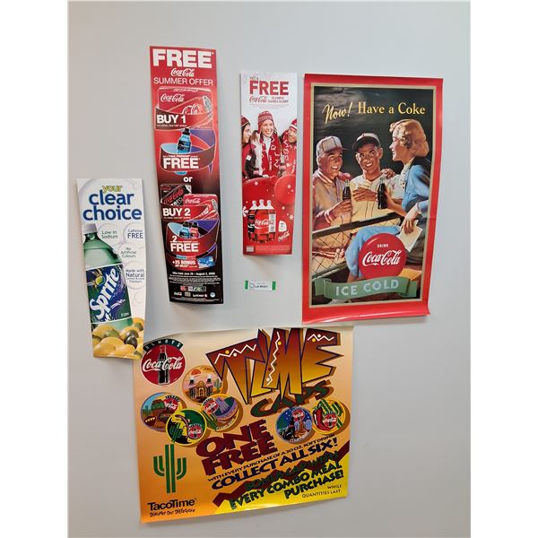 (4) Coca Cola Advertisement Posters - Assorted