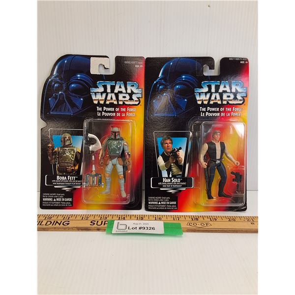 (2) Star Wars Figurines: Boba Fett & Han Solo