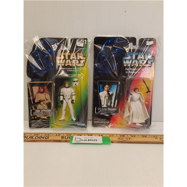 (2) Star Wars Figurines: Luke Skywalker & Leia Organa