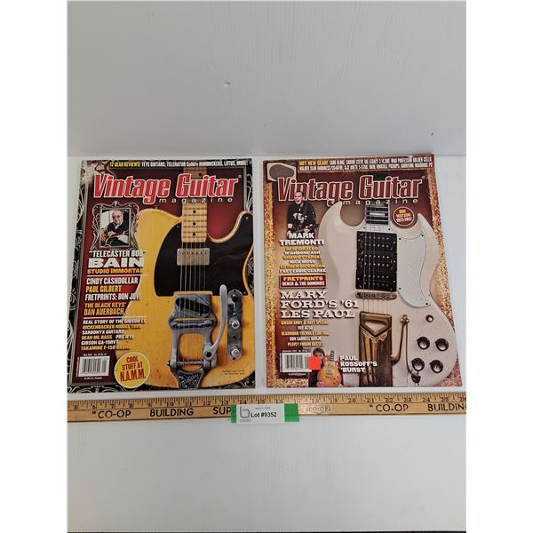(2) Vintage Guitar Magazines - 2012 Editions