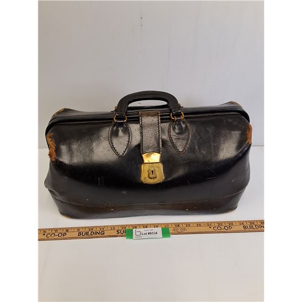 Vintage Schell Brand Leather Doctors Carrying Case Bag - 19" x 9" x 9" - Some Wear as PIctured