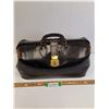 Image 1 : Vintage Schell Brand Leather Doctors Carrying Case Bag - 19" x 9" x 9" - Some Wear as PIctured