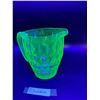 Image 1 : Vintage Jeannette Windsor Uranium Glass Pitcher - 7" x 5"