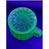 Image 3 : Vintage Jeannette Windsor Uranium Glass Pitcher - 7" x 5"